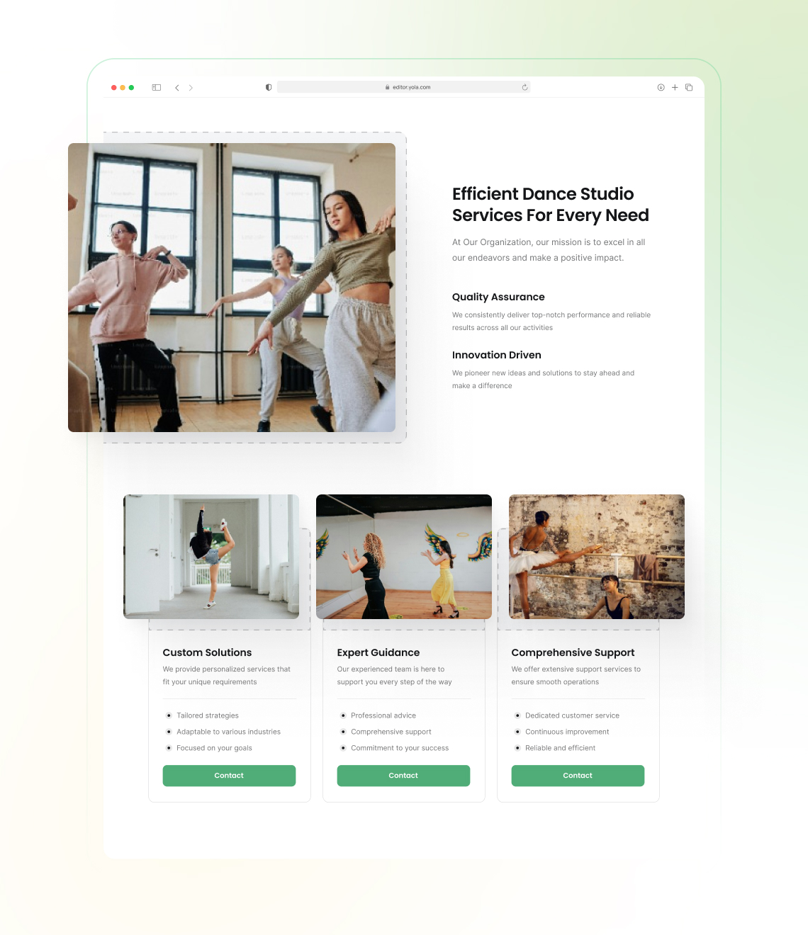 How to create a dance studio portfolio