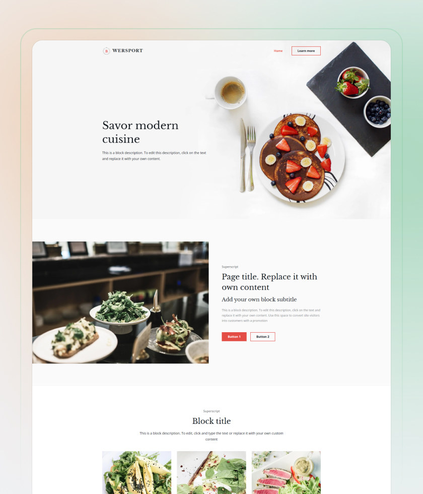 Cafe Website Template 2