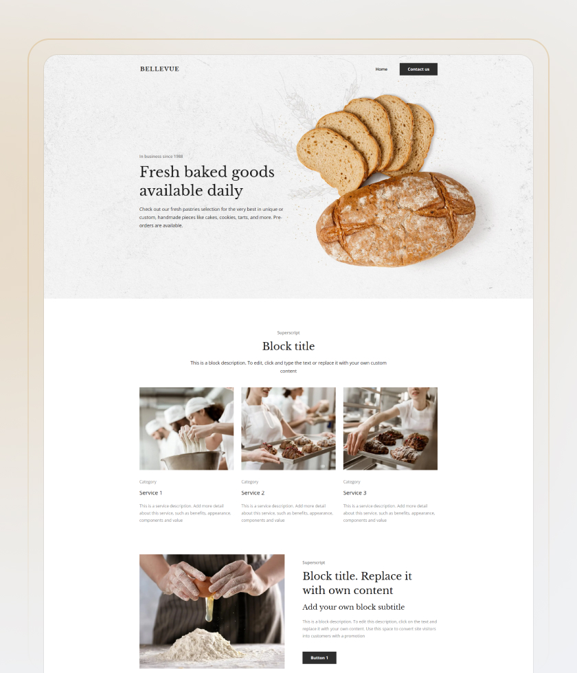 Modèle de Site Web pour Boulangerie 1