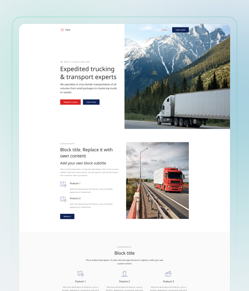 Vorlage für Transport-Websites 4