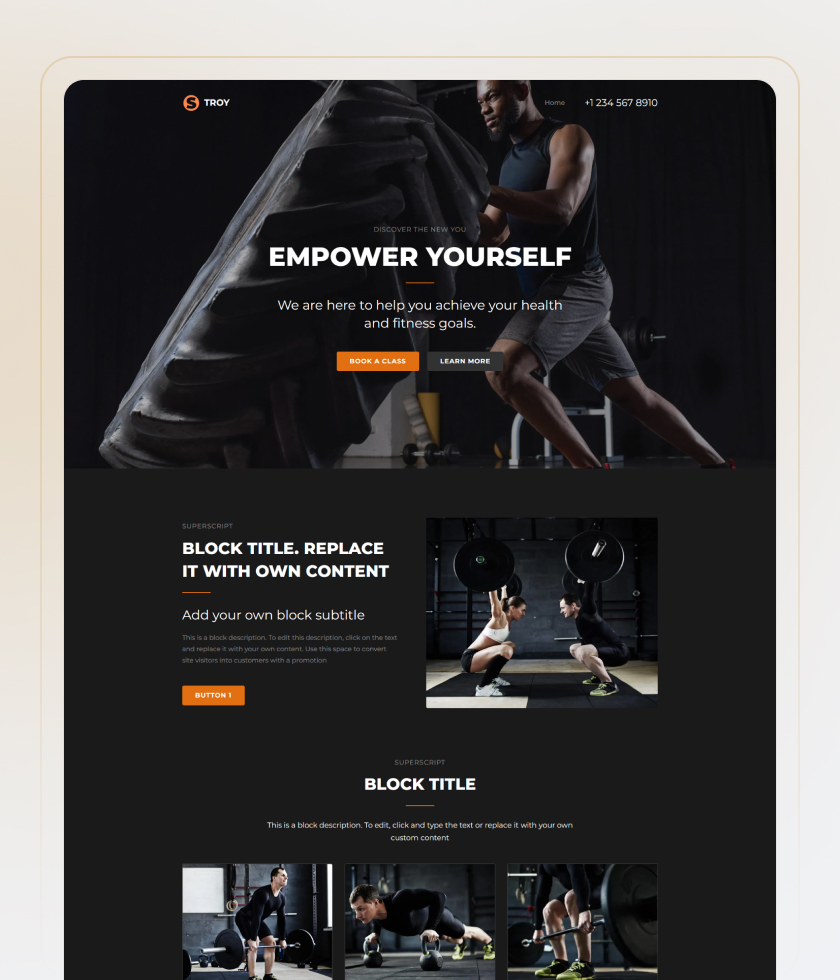 Modello di sito web per studi di pilates 2