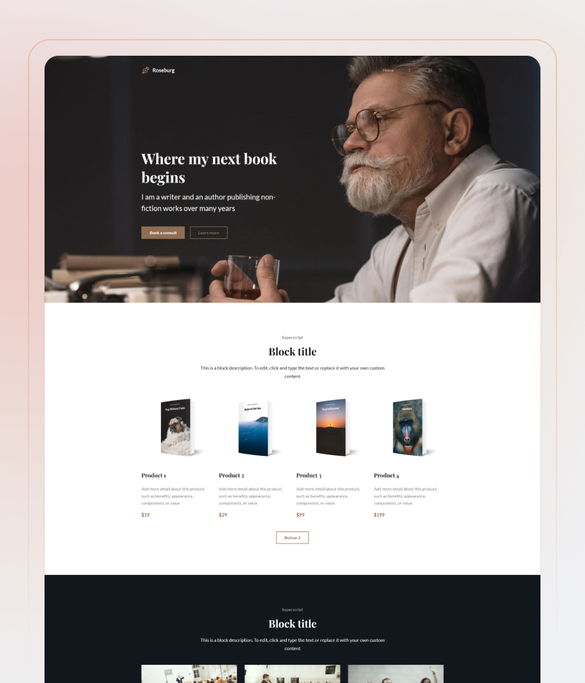 Book Website Template 3