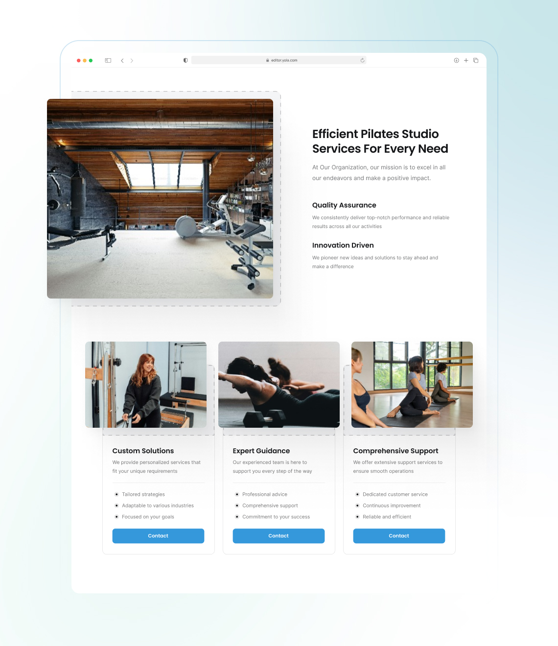 How to create a pilates studio portfolio