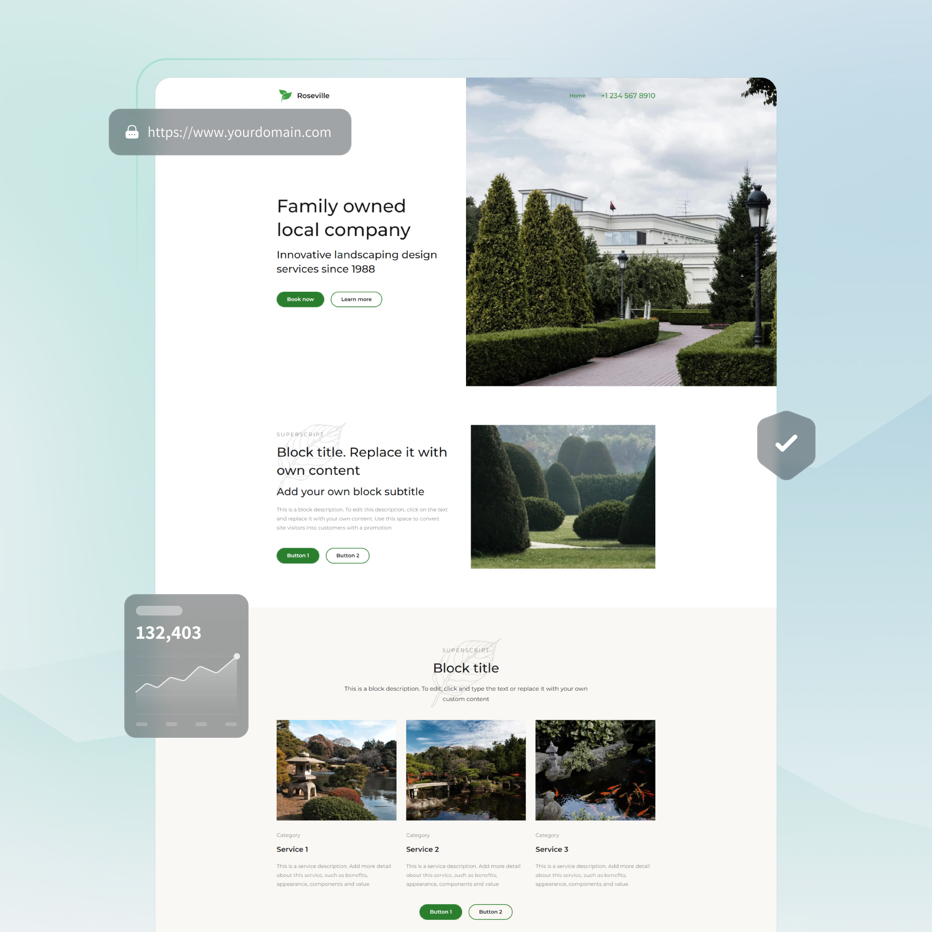 Landschaftsgestaltungs-Website-Builder