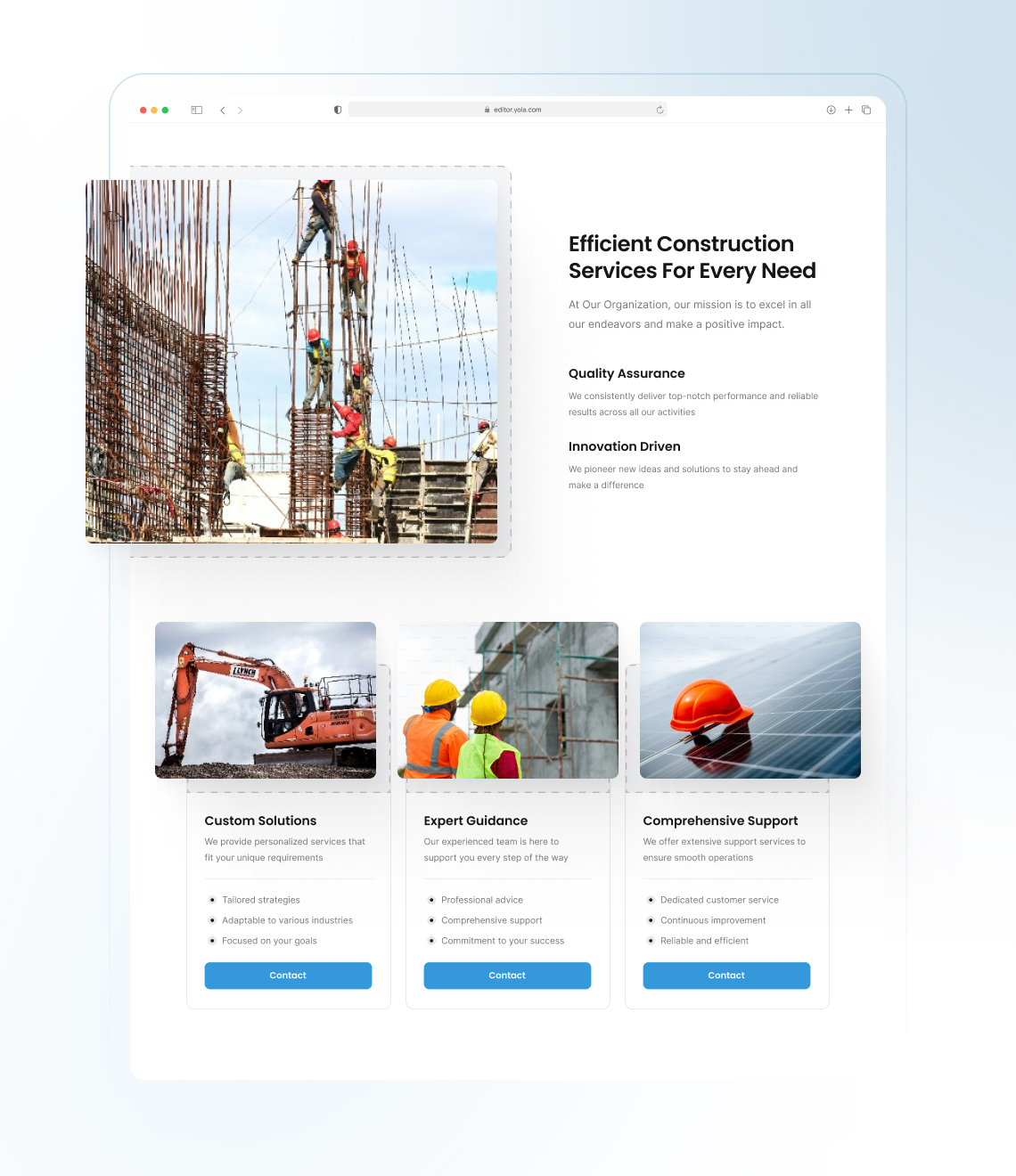 How to create a construction website