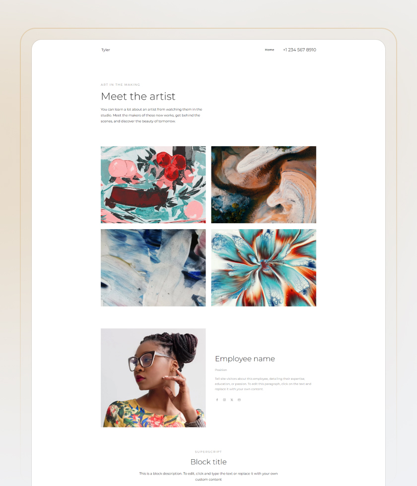 Artist Website Template 3