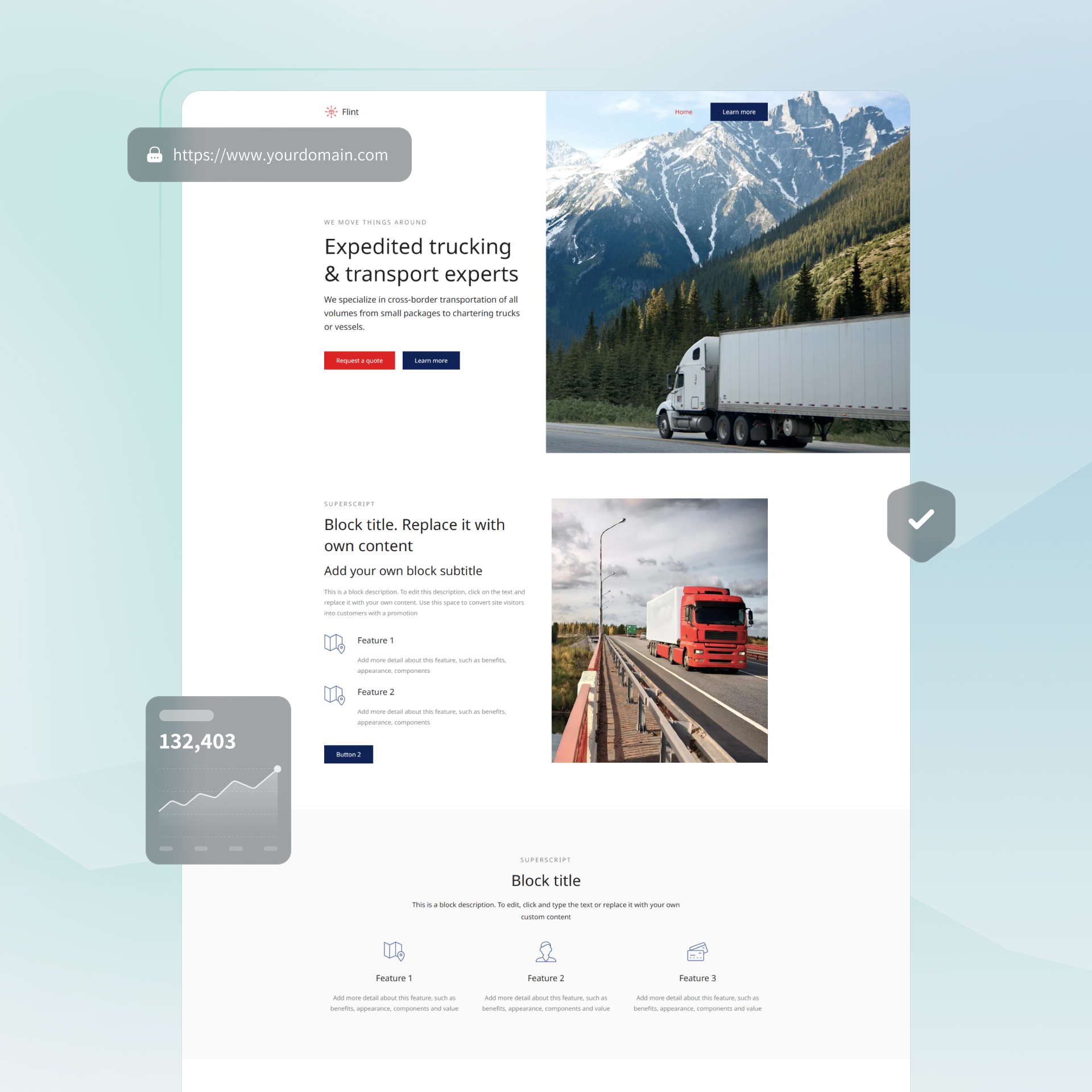 constructeur de site web de transport