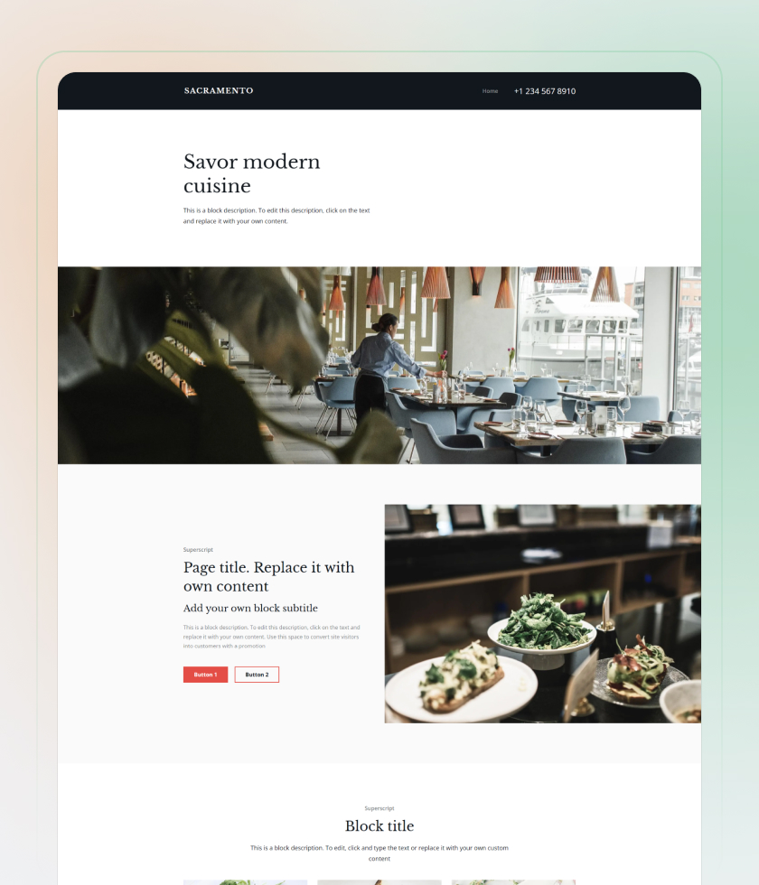 Modèle de Site Web pour Restaurant 3