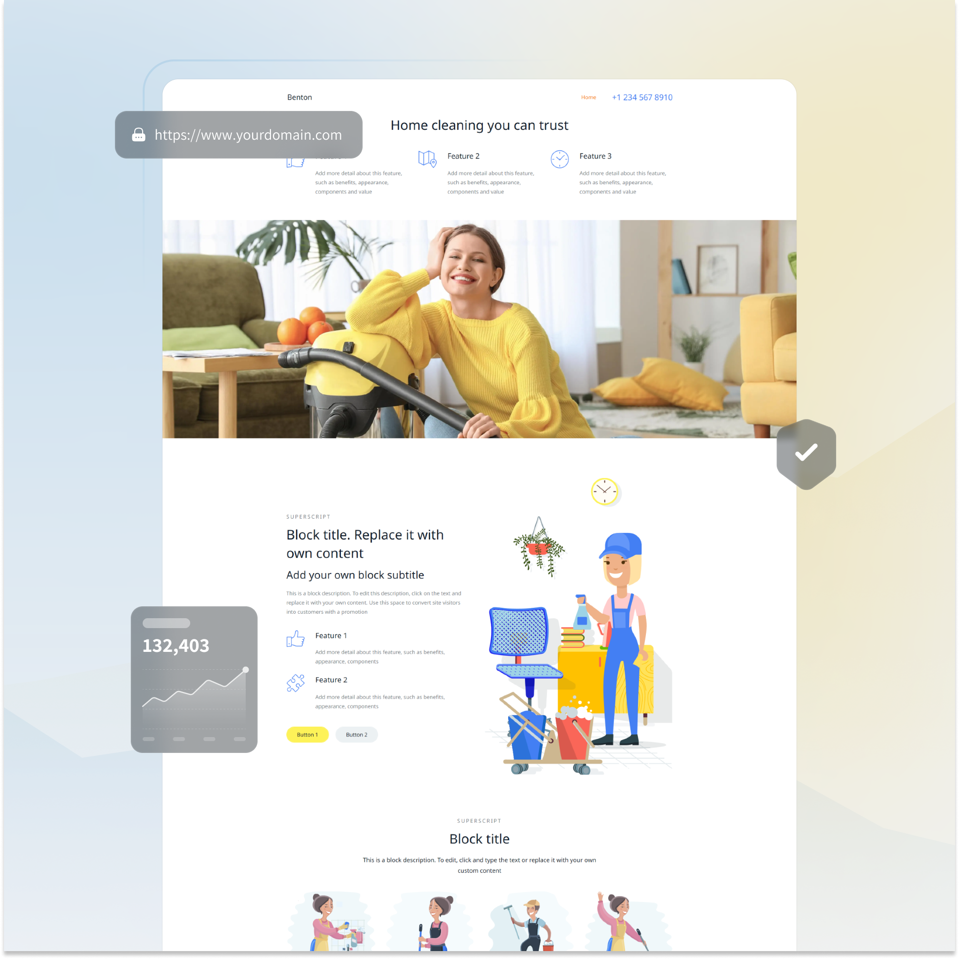 constructeur de site web pour service de nettoyage