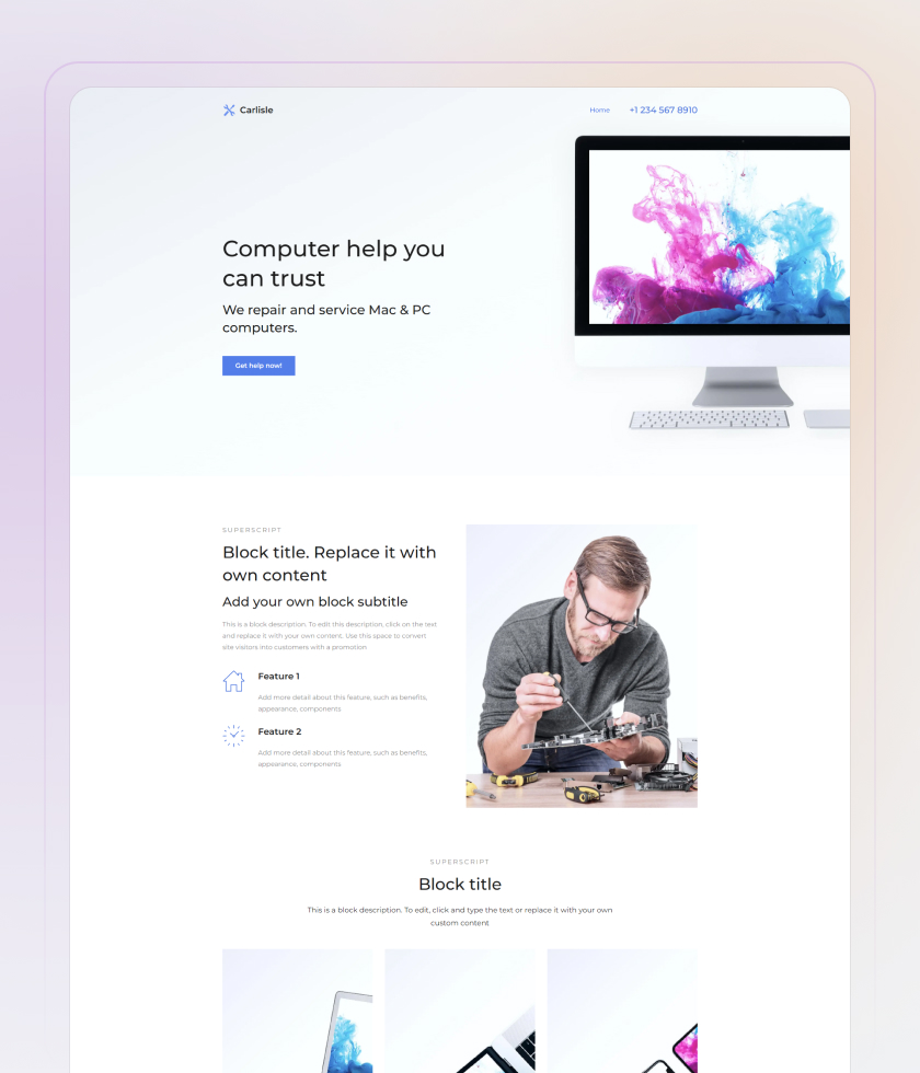 Computer Repair Website Template 1